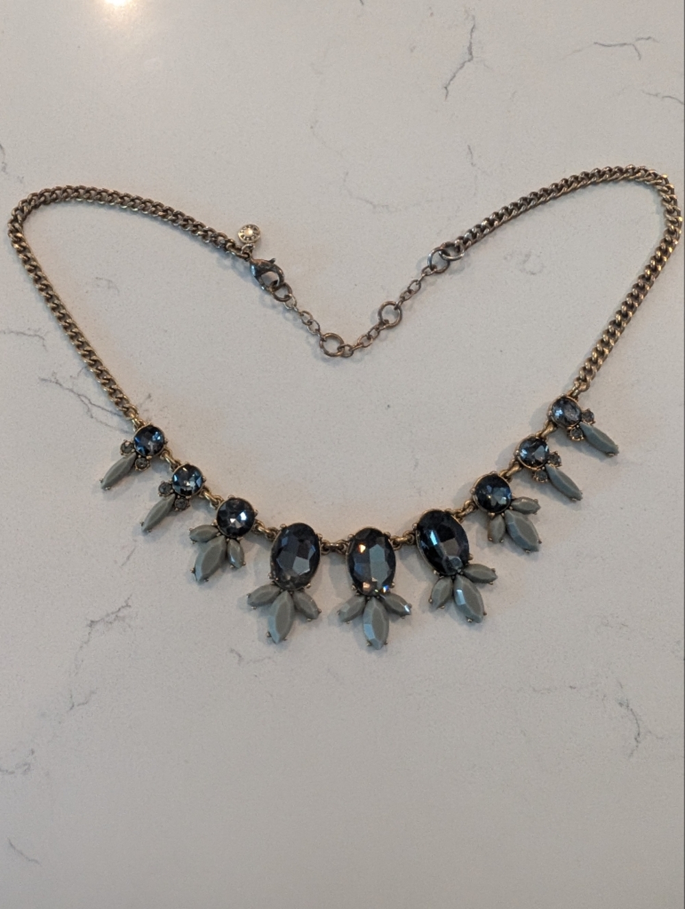 J. Crew Gold Gray Statement Necklace
